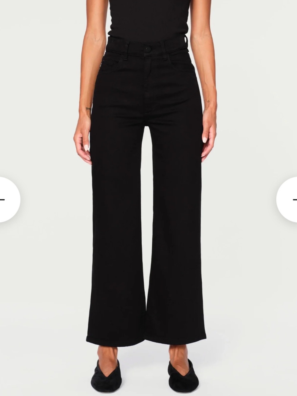DL1961 Hepburn Wide Leg Jeans Jet Black